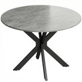 HOMCOM Folding Table for 2-6 People, Folding Wings, Double X Steel Frame, Cement Grey