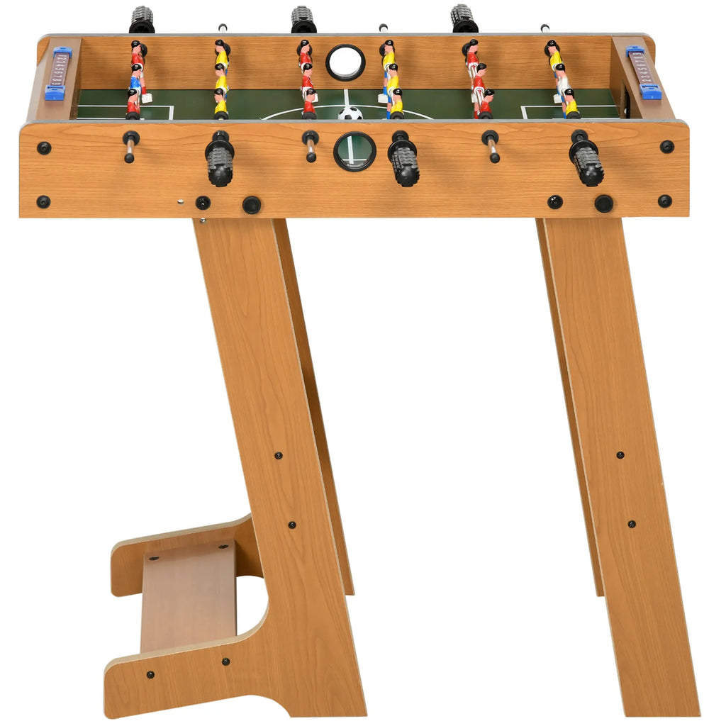 Folding Wooden Table Football with 6 Rods, 18 Players and Scoreboard, 69x37x70cm - Borge' Group Limited