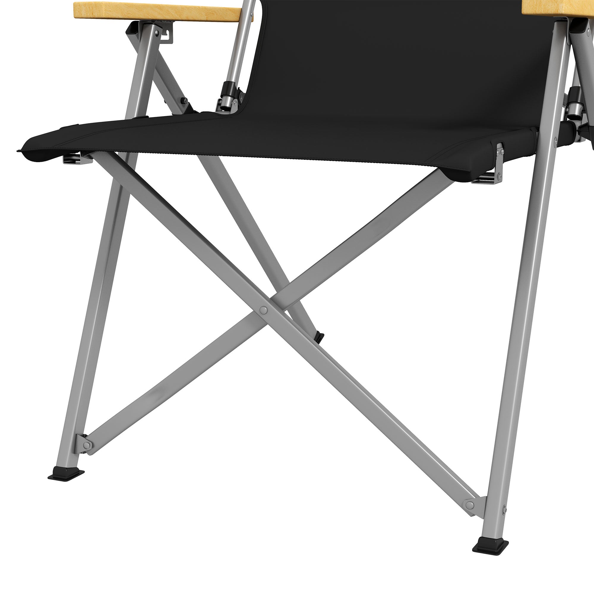 Folding Camping Chair with Adjustable Backrest, Aluminum and Polyester 74x59.5x98 cm, Black