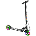 AIYAPLAY Scooter for Kids Ages 3-8 with Light-Up Wheels, Adjustable Handle and Rear Brake, Black