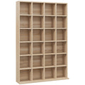 CD Cabinet with Adjustable Shelves for 456 CDs or 336 DVDs, 24 Compartments, 89x20x130.5 cm, Wood