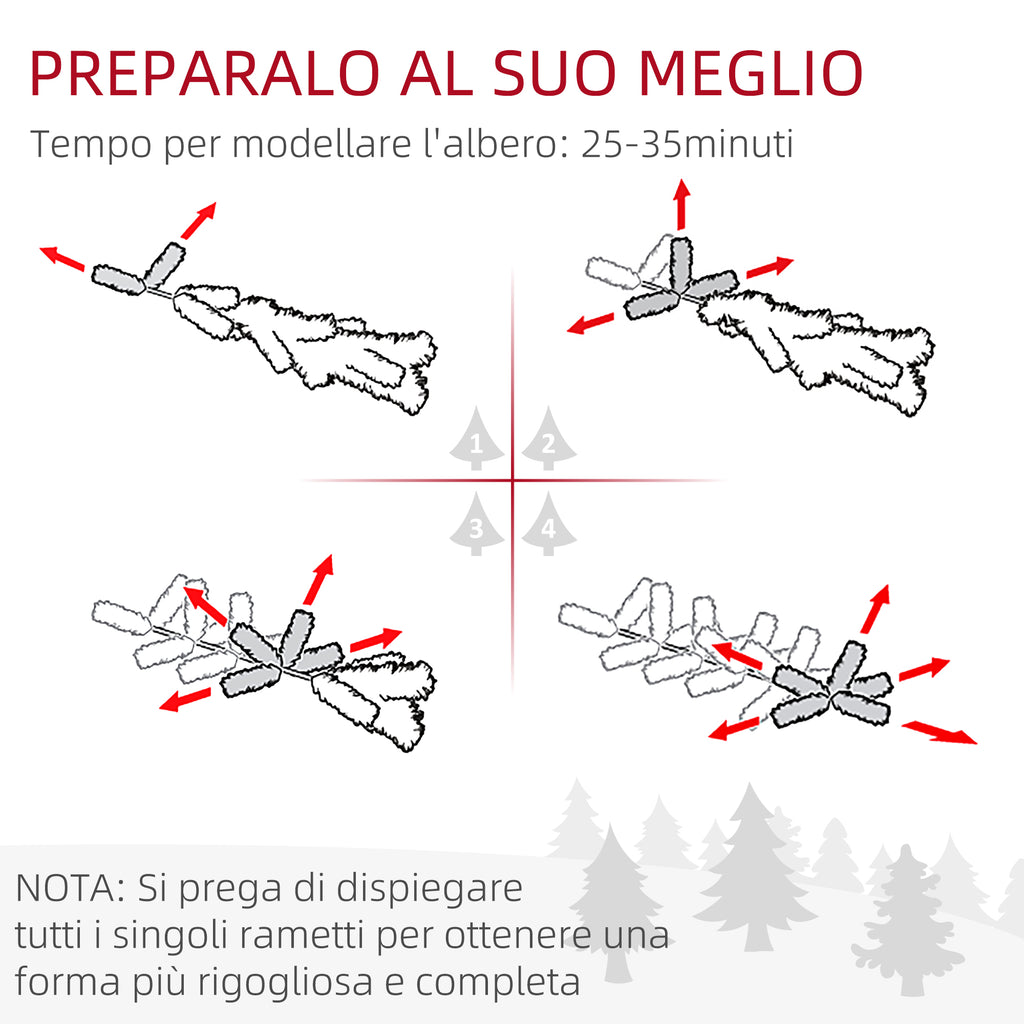 180cm Snowy Christmas Tree with 523 Branches and Steel Base for Indoors