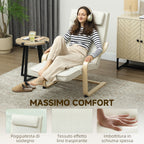 Heated and Massage Relaxing Chair with Adjustable Footrest and Remote Control, 67x95x101 cm, Cream