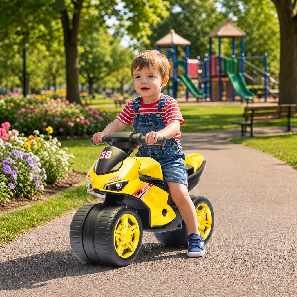 AIYAPLAY Kids Balance Bike with Music, Ages 18 Months - 3 Years, Yellow