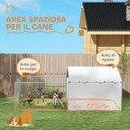 Dog Playpen with Covers and Rotating Bowls, Steel and Oxford Fabric, 4x2.3x1.5 m, Silver