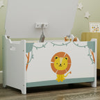 Children's Toy Storage Chest with Lid for Toys and Clothes, 60x37x39 cm, Green