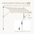 Outsunny 4x1.2m Arm Awning with Crank and Telescopic Structure, Khaki
