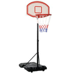 Basketball Hoop, 5-Level Adjustable Height 175-215cm, Metal Frame and Fillable Base with Wheels, PE Backboard