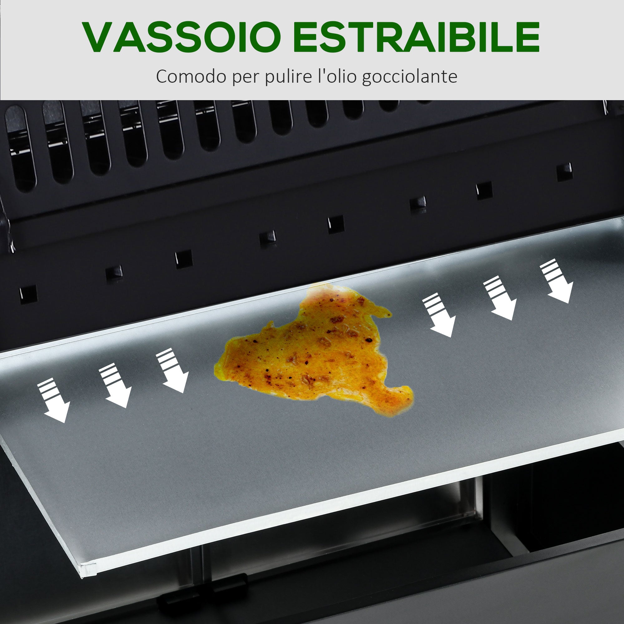 5 -stove gas barbecue outsunny with side shelves and locker, in steel and pp, 125x51x100 cm, black - Borgè