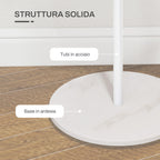 Freestanding Coat Rack with 6 Steel Disc Hooks and Slate Base, White