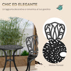 Outsunny 3-Piece Garden Set with 2 Outdoor Chairs and Glass Table with Umbrella Hole, Aluminum, Black