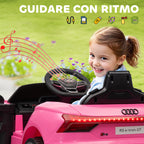 Electric Ride-On Car for Kids Ages 3-5 with Remote Control, Suspension and Horn, 103x58x41 cm, Pink