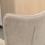 Relaxing Chair with Pouf Footstool in Corduroy with High Back and Armrests, Beige