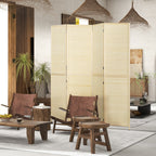HOMCOM Folding Interior Screen with 4 Doors, Rattan Bamboo Room Divider, 180x1.6x180 cm - Borgè