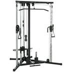 Fitness station for total training with pull-up bar and barbell, in steel, 170x139x200 cm, Black