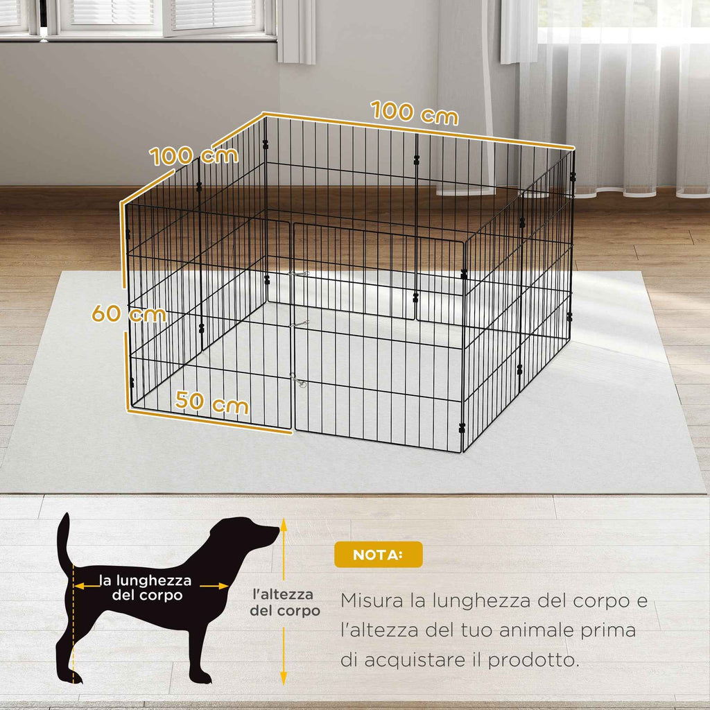 PawHut Dog Playpen, Expandable and Foldable, 50 x 60 cm, Black