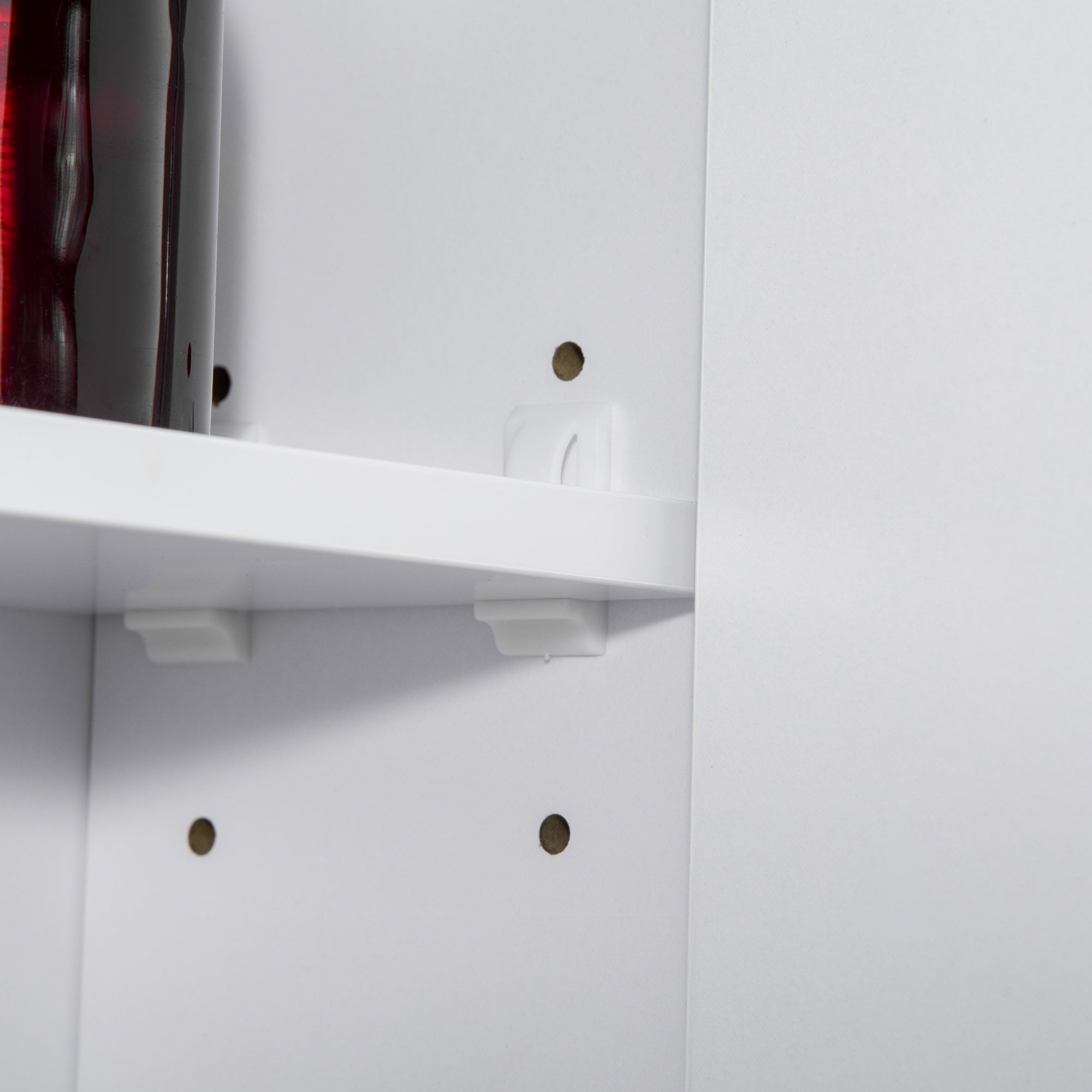 kleankin Bathroom Mirror Cabinet with 3 Cabinets, 3 Shelves and LED Light, 90x15x65 cm, White - Borgè