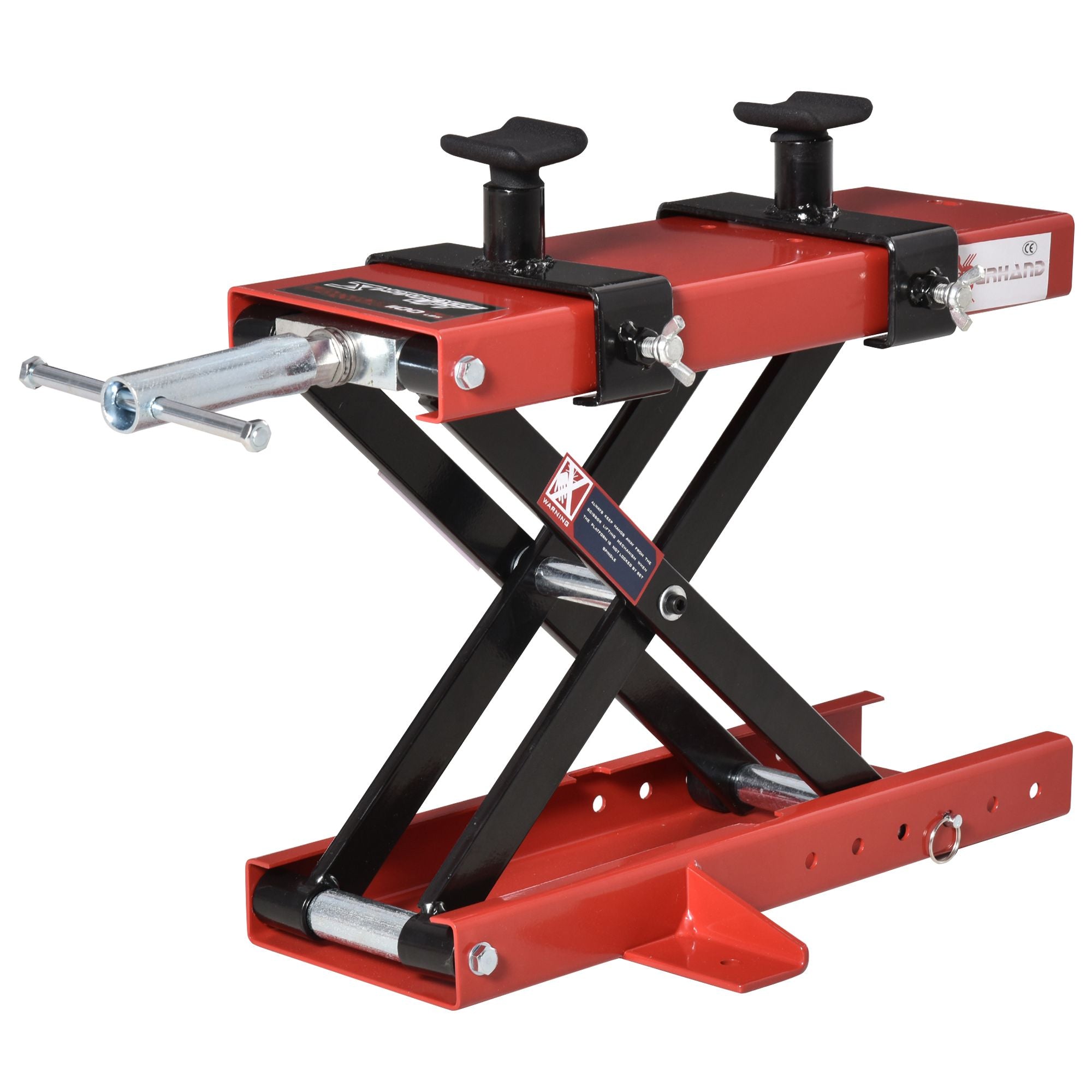 Scissor Motorcycle Lift, Adjustable Central Motorcycle Stand Up to 500kg in Red Metal