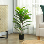 80cm Tall Indoor Artificial Ficus Lyrata Plant with Pot, Home and Office Decoration, Green