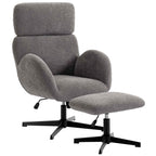 Swivel Chair with Footrest, Height-Adjustable with Adjustable Headrest, Rocking Function, Grey