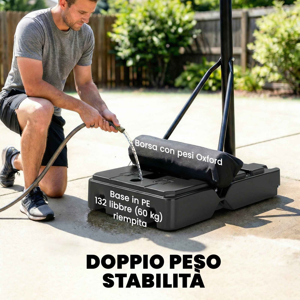 SPORTNOW Adjustable Basketball Hoop 235-305cm Unbreakable Black