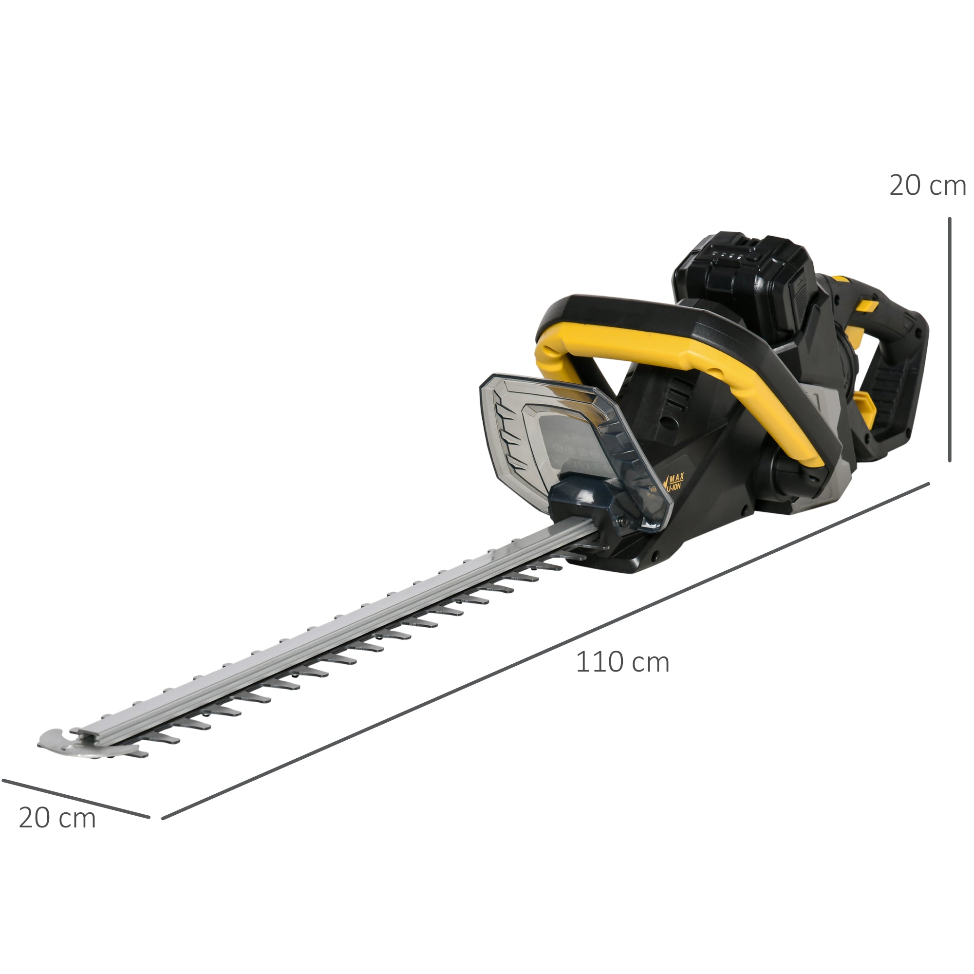 Battery-Powered Electric Hedge Trimmer with 180° Adjustable Ergonomic Handle and 52cm Blade