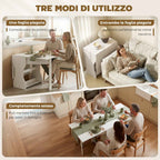 HOMCOM Folding Dining Table for 4 People with Shelf, Wooden, 160x60x75 cm, White