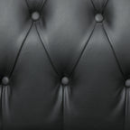 Chesterfield Style PU Faux Leather Lounge Chair with Wooden Legs, Black