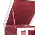 PawHut Wooden Rabbit Hutch with Opening Asphalt Roof, Non-Slip Ramp, 51x42x43 cm, Red