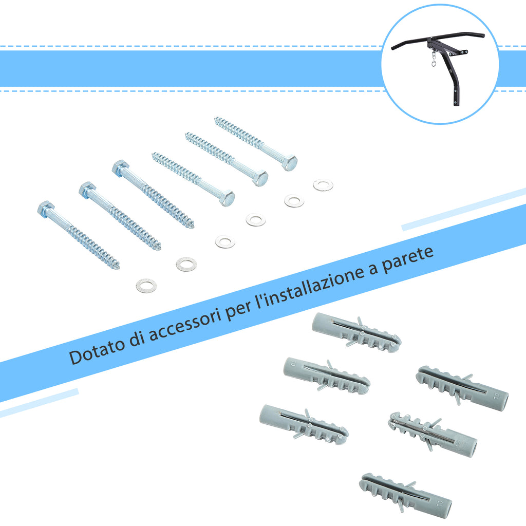 Punching Bag Stand Bracket with Pull Up Bar, 93x47x51cm, Black