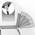 Outsunny Folding Garden Lounger with Adjustable Backrest, Steel and Oxford Fabric, 188x56x28cm, Grey