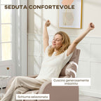 HOMCOM 160° Max Reclining Chair with Footrest, PU Leather, Wood and Steel, 65x89x100 cm, Light Brown