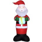 Inflatable Santa Claus with Gift, 3 LED Lights and Inflator Included, 77x68x184cm