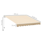 Outsunny 3x2.5m Aluminum and Polyester Cranked Drop-Top Awning, Beige