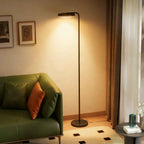 HOMCOM LED Floor Lamp with 350° Swivel Head and Magnetic Remote Control, Continuously Dimmable 3000K-6500K, Black