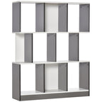 8-Tier Bookcase for Living Room and Bedroom, Wooden, 100x24x124 cm, Charcoal Grey