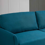 3-Seater Fabric Sofa with Deep Seat and Thick Padding, 191x79x87 cm, Peacock Blue