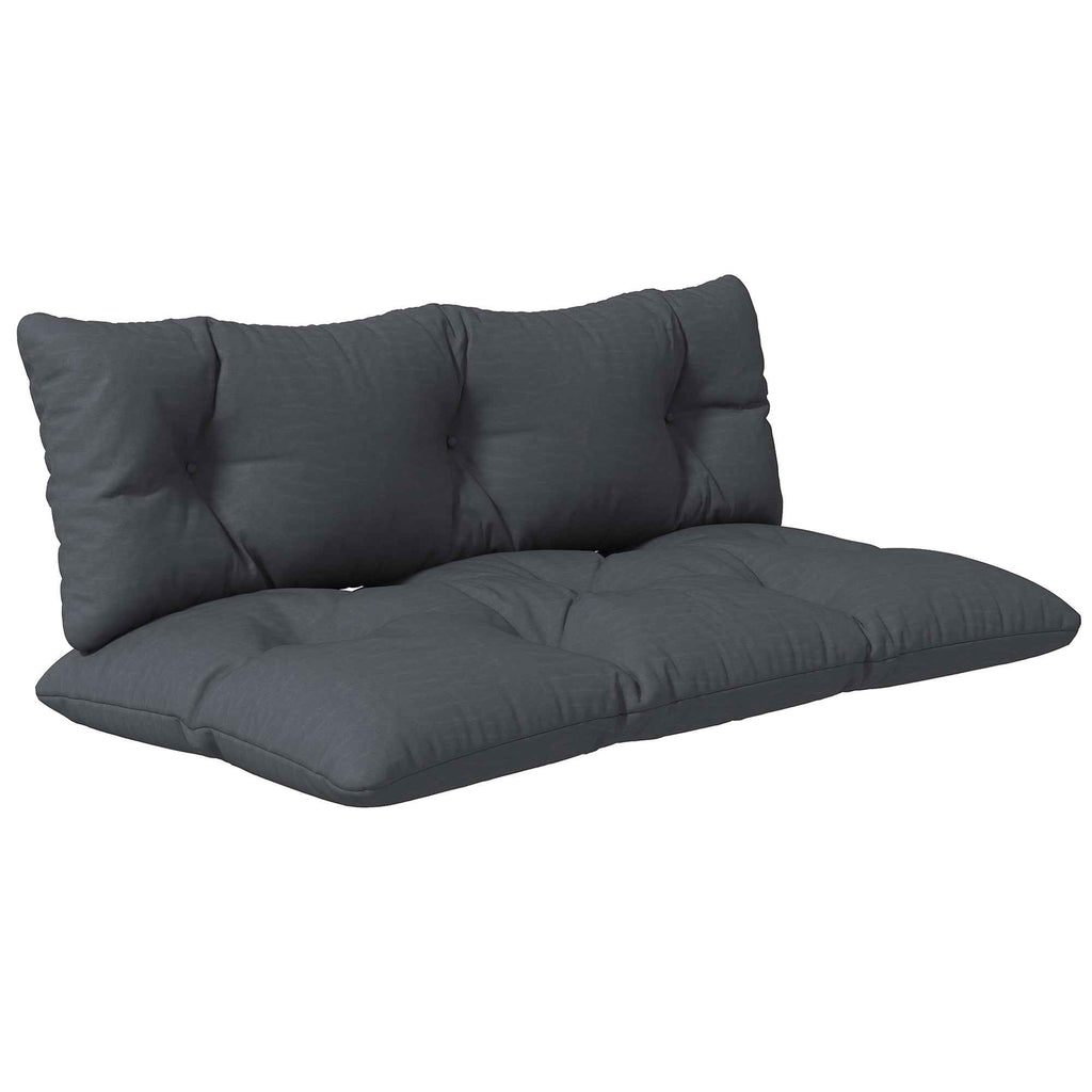 Outsunny 2-Piece Garden Cushion Set for Sofas and Pallets in Polyester with Thick Filling, Charcoal Grey