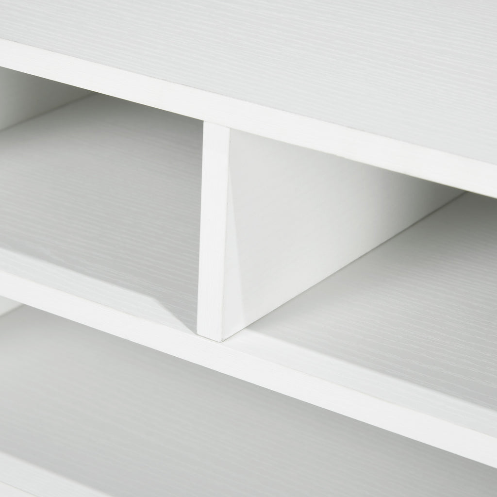 Office Printer Stand with 3 Open Shelves, 2 Levels, 47 x 40 x 22.5 cm, White