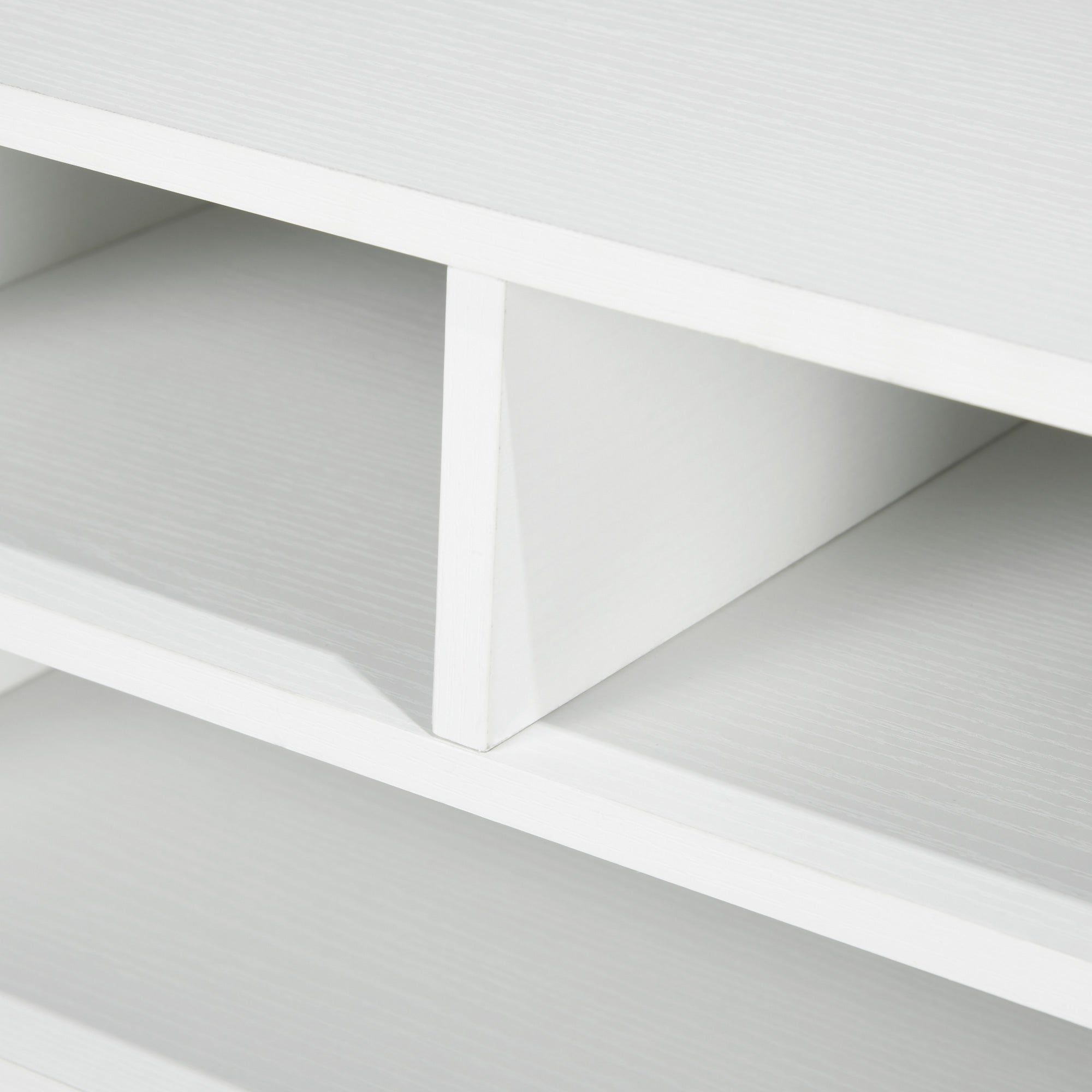 Office Printer Stand with 3 Open Shelves, 2 Levels, 47 x 40 x 22.5 cm, White