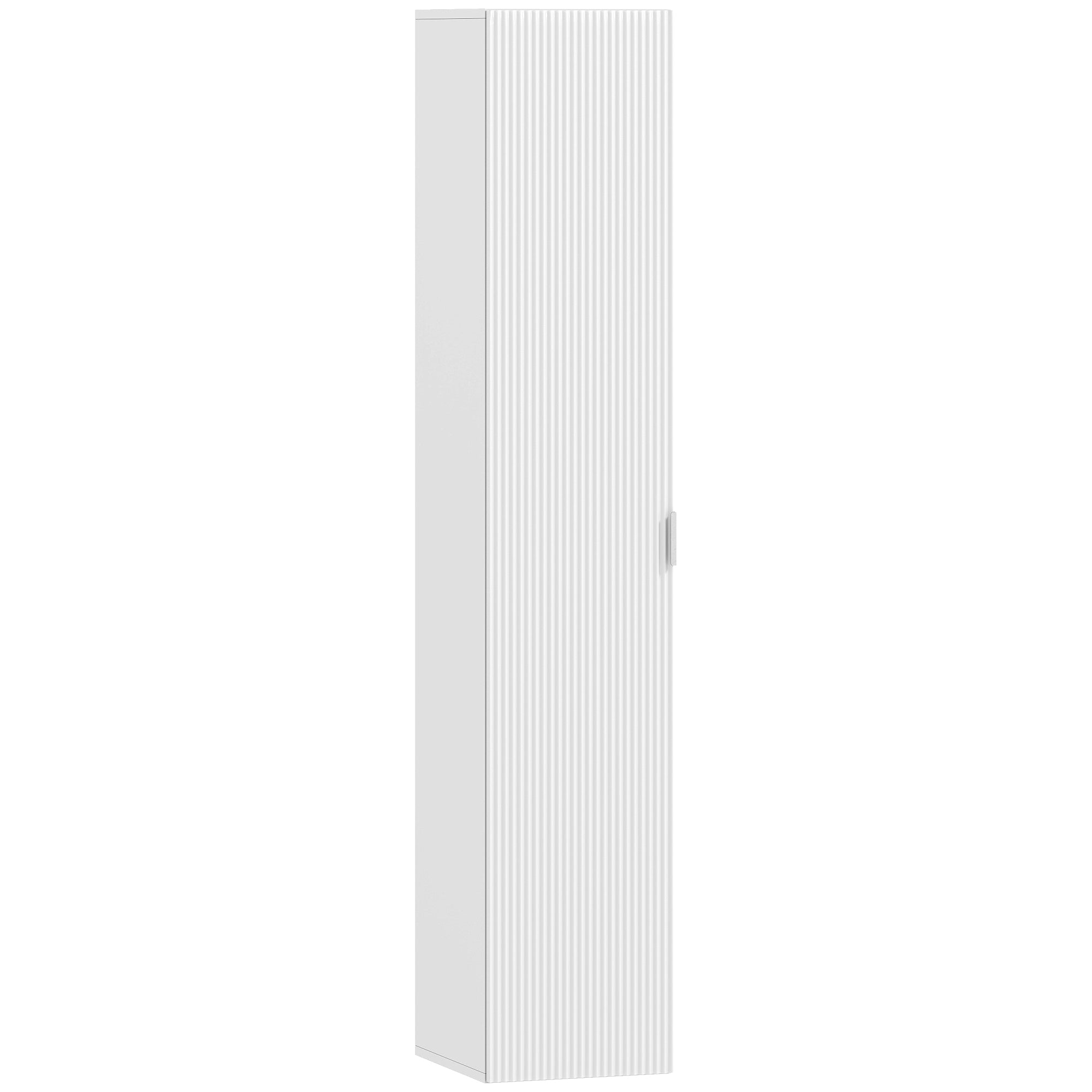 Wall-Mounted Bathroom Cabinet with Adjustable Shelves and Soft-Close Closure, 30x31.5x160 cm, White