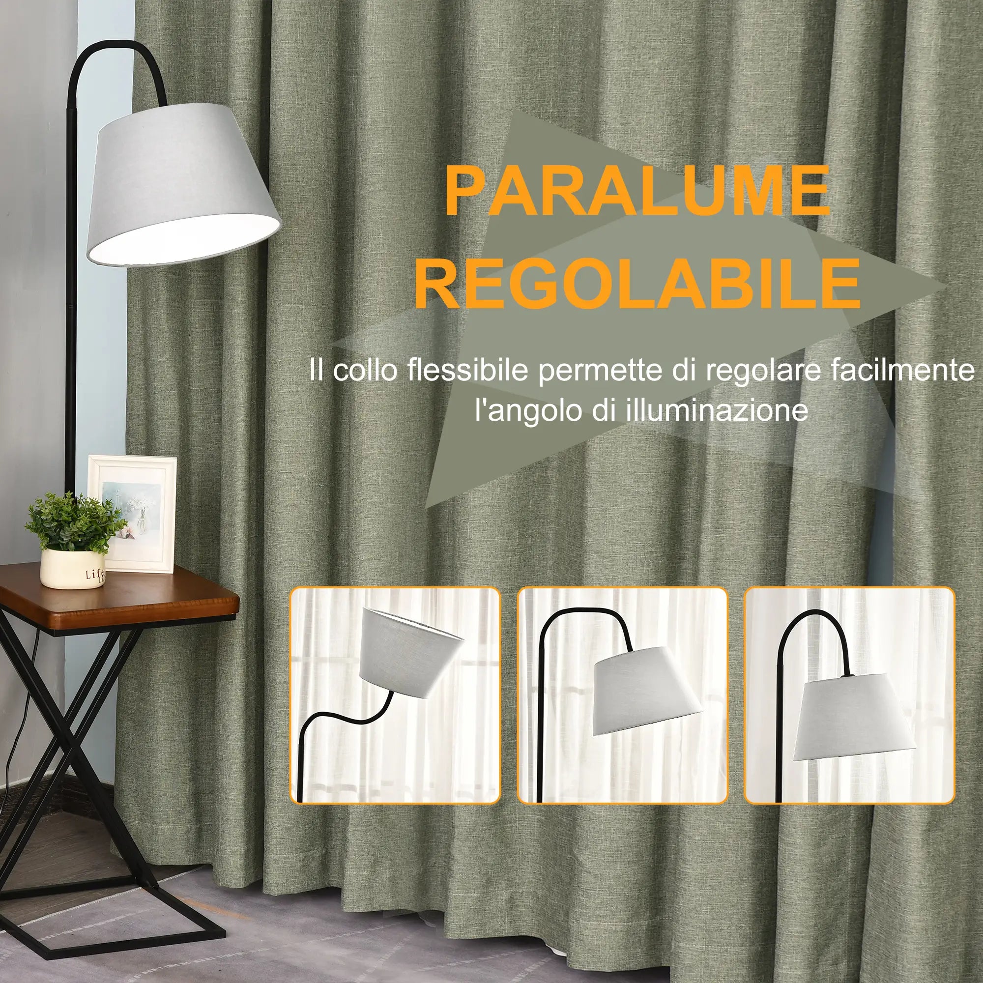 Modern Floor Lamp with Wireless Charger and Flexible Head for Living Room, Bedroom and Office, 36x36x165 cm