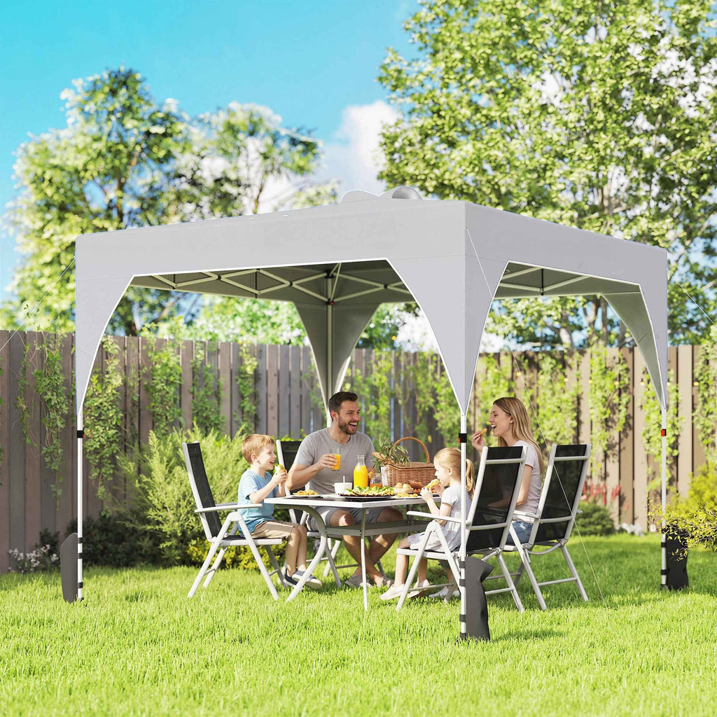 Outsunny 3x3m Folding Gazebo with Vents, Sandbags and Carry Bag, Oxford Fabric and Metal, Dark Grey