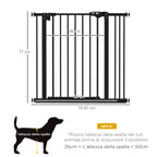 Dog Gate with 2 Extensions with Adjustable Width up to 100 cm and Automatic Closing, Black