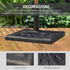 Square Resin Umbrella Base for Ø3.8/4.8cm Poles, 47x47x32cm - Borge' Group Limited