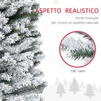Green PP Snow-Covered Christmas Tree with 492 Fireproof Branches and Stainless Steel Base, Ø60x180 cm 4 (1)