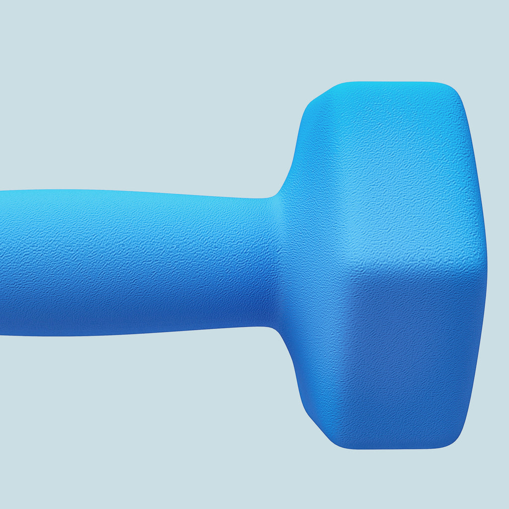 SPORTNOW Set of 2 2x6kg Hexagonal Dumbbells in Metal and Plastic with Non-Slip Grip, 22x10x10 cm, Light Blue