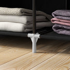 Portable Fabric Wardrobe with 6 Open Shelves and a Hanger, 103x43x162.5 cm, Black