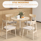 HOMCOM Modern Folding Table for Kitchen and Living Room, in Chipboard, Ø89x73.5 cm - Borgè