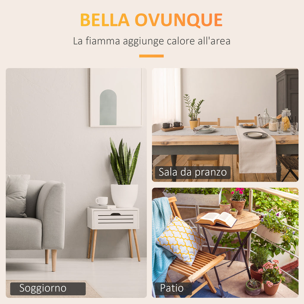 Stainless Steel Bioethanol Fireplace, 2.5h Burn Time with 1.5L Tank and 20m² Coverage, 90x16x40 cm, Silver